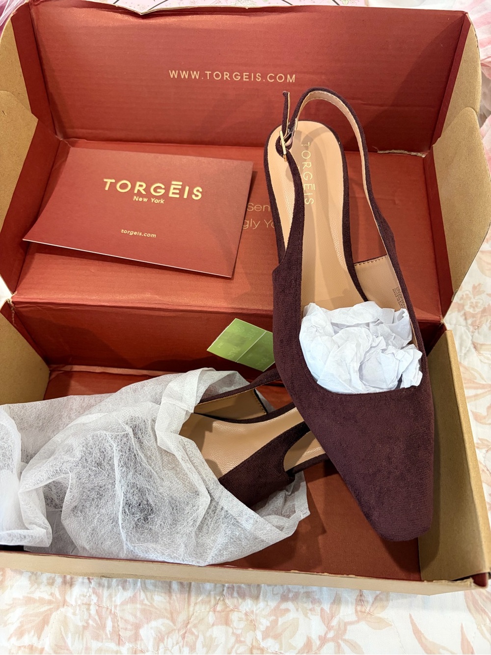 Women's Brown Suede Slingback Flats